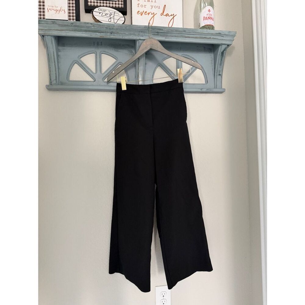 Zara High Waisted Black Pants Cropped Dressy Casual XS